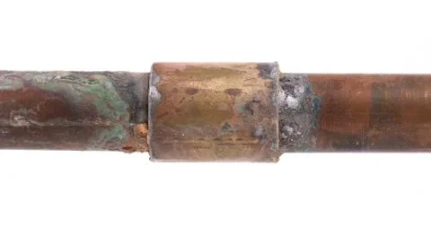 Old brass pipe Stock Photos