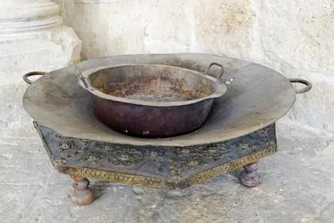 Old brazier to warm up Stock Photos