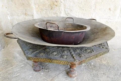 Old brazier to warm up Stock Photos