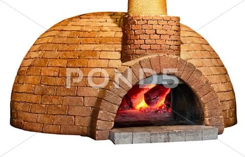 Old bread oven isolated on white background Stock Photos