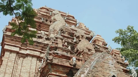 Old brick Buddhist temple Stock Footage 73521021