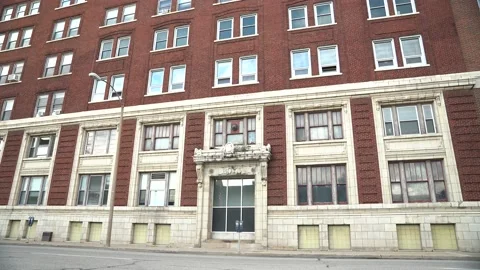 Old Brick building used for YMCA exterior Stock Footage 140996105