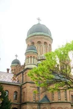 Old brick cathedral Stock Photos