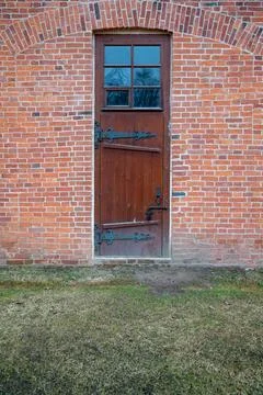 Old Brick Door with Windows Stock Photos