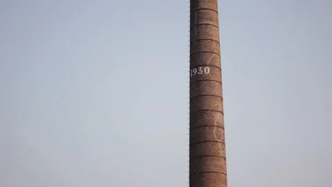 Old Brick Factory Chimney Stock Footage 127032272