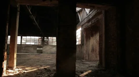 Old brick factory interior Stock Footage 8983799