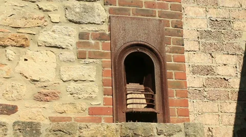 Old brick fireplace Stock Footage 37609844