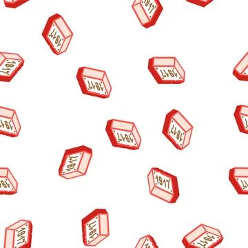 Old brick isometric icon seamless pattern Stock Illustration