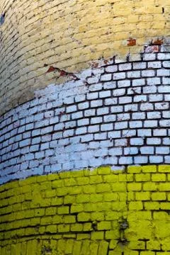 Old brick multicolored masonry. Stock Photos