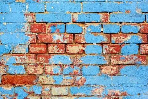 Old brick painted wall Stock Photos
