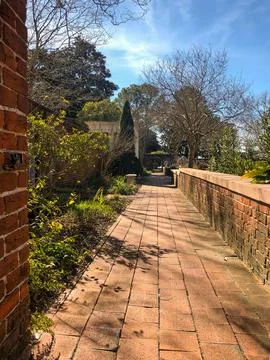 Old brick pathway Stock Photos