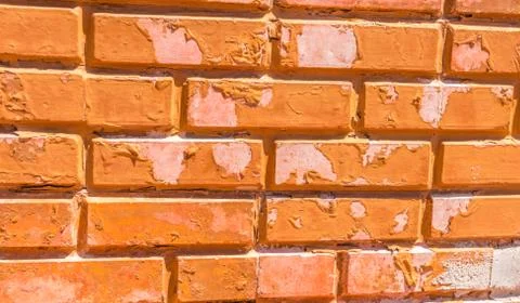 Old brick placed in the wall, interesting and original background Foto stock