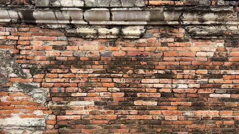 Old brick plaster wall textures. Background. Stock Photos