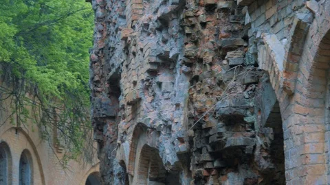 Old brick ruins Stock Footage 107753338