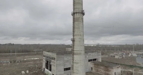 Old Brick Smokestack Video stock 74883356