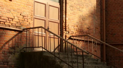 Old brick staircase Stock-Footage 31338233