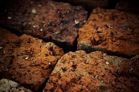 Old brick , texture macro Stock Photos