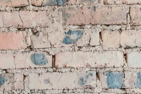 Old brick wall for background. Orange brick wall, under construction Stockfoto's
