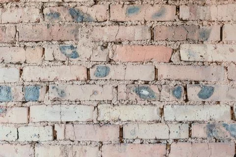 Old brick wall for background. Orange brick wall, under construction Stockfoto's