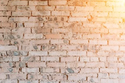 Old brick wall for background. Orange brick wall, under construction Stockfoto's