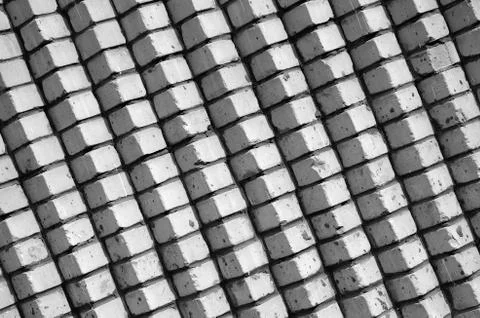 Old brick wall, bricks with sharp corners may use to interior design Stock Photos