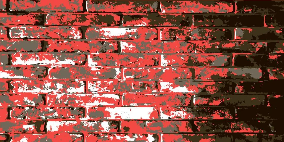 Old brick wall. Brickwork is red-black. Vintage background from bricks Stock Illustration