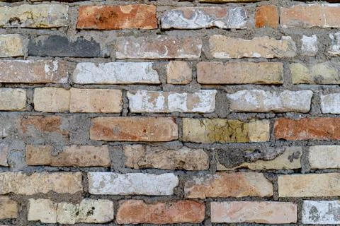 Old brick in the wall close up Stock Photos