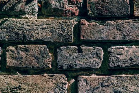 Old brick wall close up texture background Stock Photos