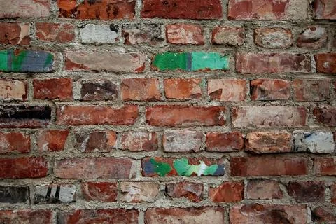 Old Brick wall close up texture Stock Photos