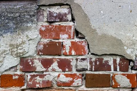 Old brick wall with cracks Stock Photos