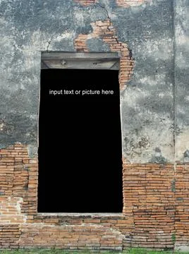 Old brick wall frame , space for text or picture Stock Photos