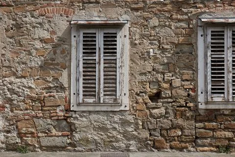 Old Brick Wall House Stock Photos