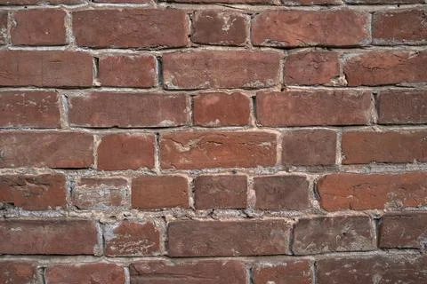 Old brick wall, old texture of stone blocks closeup Stock Photos