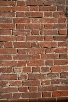 Old brick wall, old texture of stone blocks closeup Stock Photos