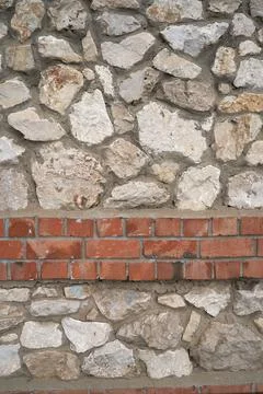 Old brick wall, old texture of stone blocks closeup Stock Photos