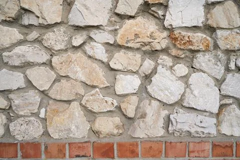 Old brick wall, old texture of stone blocks closeup Foto stock