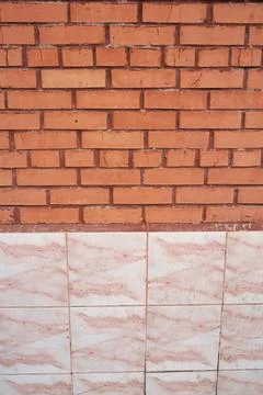 Old brick wall, old texture of stone blocks closeup Stock Photos