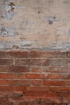 Old brick wall, old texture of stone blocks closeup Stock Photos