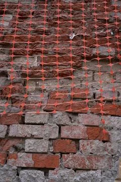Old brick wall, old texture of stone blocks closeup Foto stock