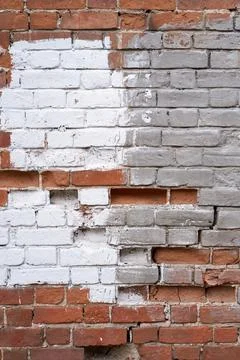 Old brick wall, old texture of stone blocks closeup Stock Photos