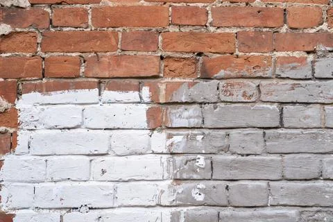 Old brick wall, old texture of stone blocks closeup Stock Photos