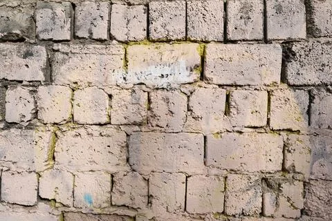 Old brick wall, old texture of stone blocks closeup Stock Photos