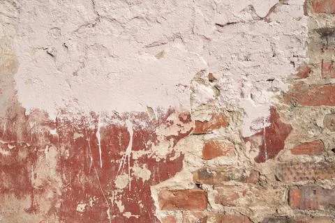 Old brick wall, old texture of stone blocks closeup Foto stock