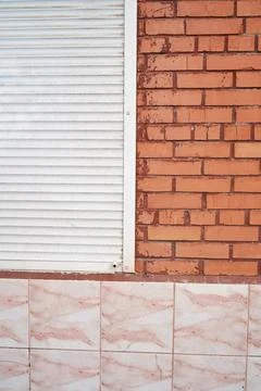 Old brick wall, old texture of stone blocks closeup Stock Photos