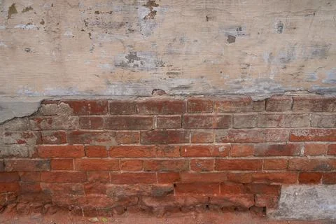 Old brick wall, old texture of stone blocks closeup Stock Photos