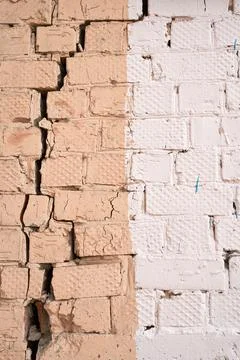 Old brick wall, old texture of stone blocks closeup Foto stock