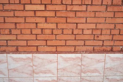 Old brick wall, old texture of stone blocks closeup Stock Photos