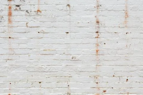 Old brick wall painted white Stock Photos
