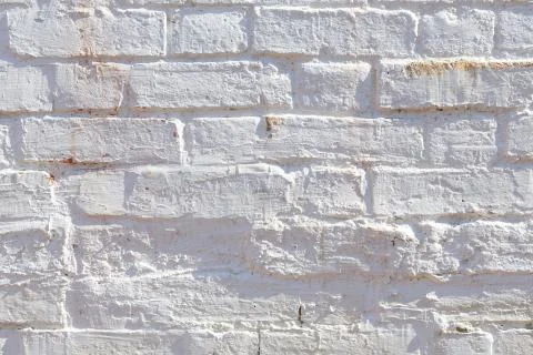 Old brick wall painted white Stock Photos