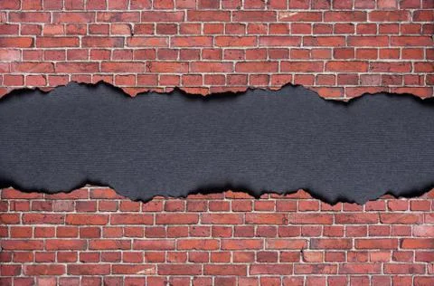 Old brick wall with paper frame Stock Photos